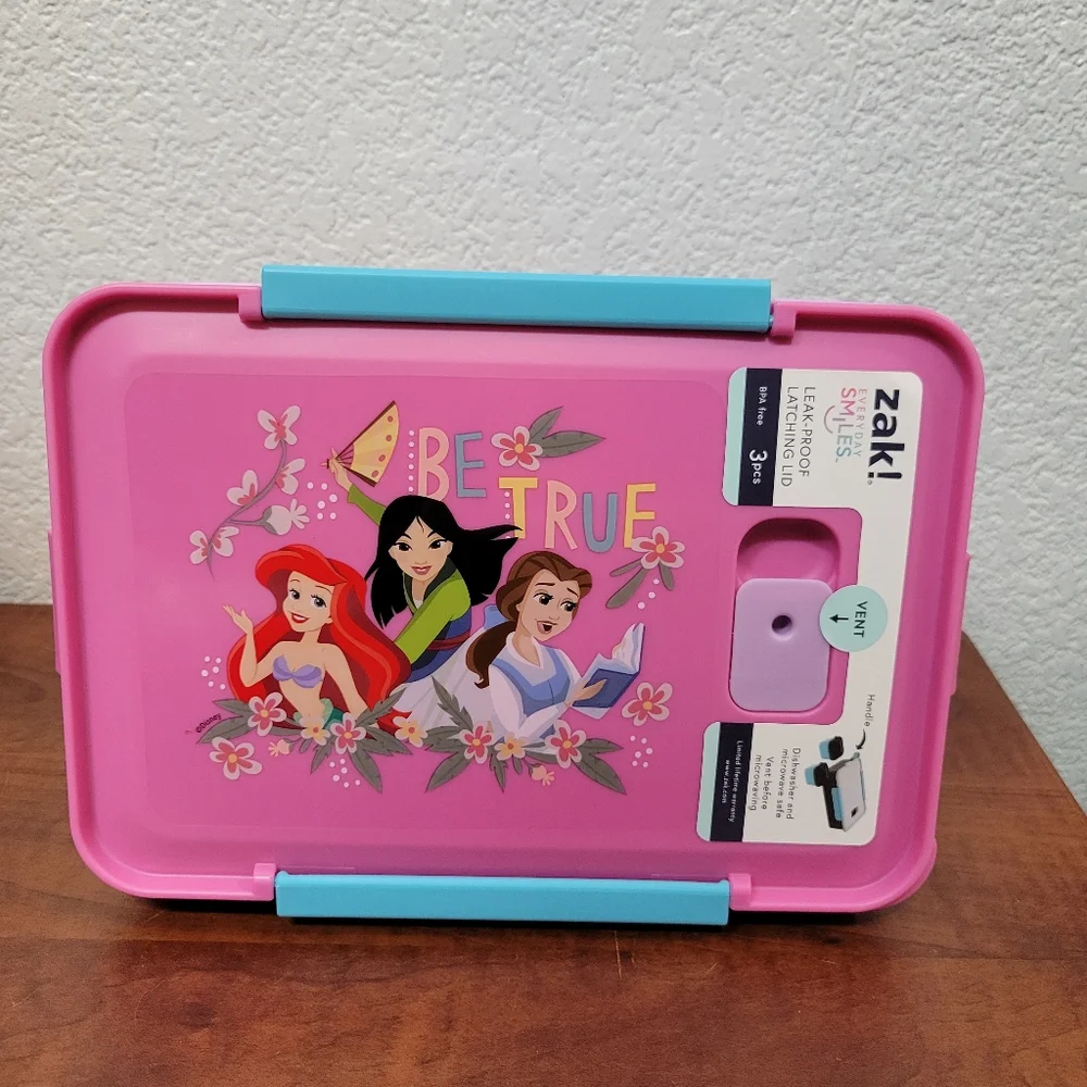 Disney Zak! Lavender Storage Vented Kids Food Box Set Of 2 Nwt